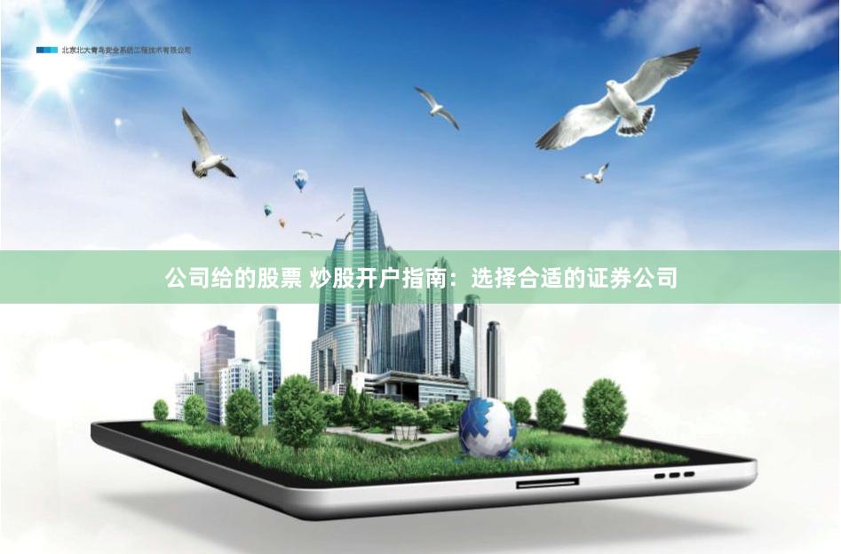 公司给的股票 炒股开户指南：选择合适的证券公司